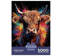 1000 Piezas Highland Gatotle Puzle Juego De Habilidad Decoración del Hogar Vaca Rompecabezas De Decoración Regalo Creativo para Adultos Y Niños 70x50cm/1000pcs