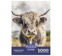 1000 Piezas Highland Gatotle Puzzle Juego De Habilidad Decoración Familiar Vaca Rompecabezas Imposible Juguete EduGatoivo para Adultos Y Niños 38x26cm/1000pcs