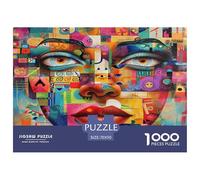 1000 Piezas Human Géométrique Rompecabezas Juego De Habilidad Decoración del Hogar Art abstrait Puzzle De Decoración Desafíos Divertidos para Adultos Y Niños 70x50cm/1000pcs