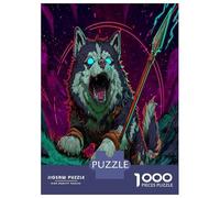 1000 Piezas Husky Siberiano Rompecabezas Entretenimiento Creativo Decoración del Hogar Cute Pet Perro Puzle Juguetes Desafiantes Juguete Educativo para Adultos 52x38cm/1000pcs
