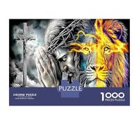 1000 Piezas Jesús León Puzzle Juego Familiar Dios Juego De Rompecabezas Actividades Familiares para Adultos Y Niños A Partir De 12 Años 52x38cm/1000pcs
