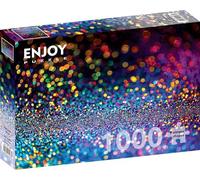 1000 piezas Jigsaw Puzzle para adultos - Acabado mate, tacto suave, piezas resistentes y únicas, ajuste apretado, colores vivos, servicio de piezas - Fun Multicolor Rainbow Circle Glitter - by ENJOY