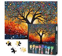 1000 Piezas Jigsaw Puzzle para Adultos Colorido Árbol de la Vida Desafío para Familia Descompresión Abstracto Rompecabezas para Decoración del Hogar 70 cm x