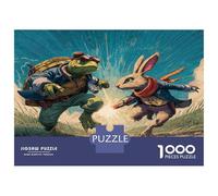 1000 Piezas La Tortuga y la Liebre Rompecabezas Juguetes Desafiantes Decoración del Hogar Animaleses Puzzle Familiar Regalo Creativo para Adultos Y Niños 52x38cm/1000pcs