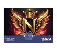 1000 Piezas Letras A-Z Rompecabezas Desafiante Letras A-Z Rompecabezas De Decoración Juego Familiar Regalo para Adultos para Toda La Familia 70x50cm/1000pcs