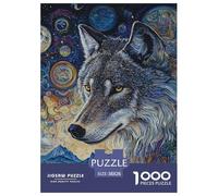 1000 Piezas Lobo Puzle Juguetes Desafiantes Decoración del Hogar Juego De Habilidad Animaleseses Salvajes Puzzle Juguete EduGatoivo para Adultos Y Niños 38x26cm/1000pcs
