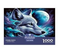 1000 Piezas Lobo Puzzle Juguetes Desafiantes Decoración del Hogar Vida Salvaje Rompecabezas Familiar Juguete EduGatoivo para Adultos Y Niños 52x38cm/1000pcs