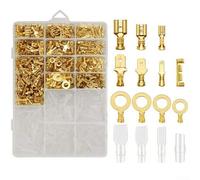 1000 piezas macho hembra Crimp Terminal Kit 2.8 4.8 6.3 mm Conectores de cable eléctrico con núcleo de latón y aislamiento de nylon para coche Auto Home