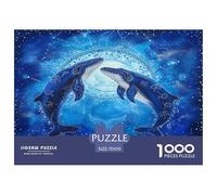 1000 Piezas Mandala Dos Ballenas Puzzle Juguetes Desafiantes Decoración del Hogar Sea Animalesess Rompecabezas Familiar Desafíos Divertidos para Adultos Y Niños 70x50cm/1000pcs