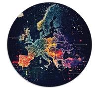1000 Piezas Mapa Europeoasas Puzzle Juego De Habilidad Decoración Familiar Geographic Type Rompecabezas Imposible Regalo Creativo para Adultos Y Niños 1000pcs (67.5x67.5cm)