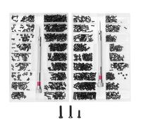 1000 Piezas Micro Kit de Tornillos de Reparación, Mini Juego de Tornillos para Gafas con Destornillador, M1.2 M1.4 M2 Avellanados de Cabeza Plana y Redonda, para Relojes, Gafas, Portátiles