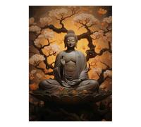 1000 piezas mini rompecabezas para adultos Buda árbol flor difícil | 70 x 50 cm Papel Decoración Sala Corte Preciso Regalo Amigo Relajación Espíritu