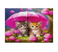 1000 piezas mini rompecabezas para adultos gato flor paraguas difícil | 70x50cm cartón decoración salón estructura durable regalo amigo relajación espíritu