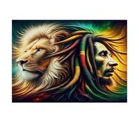 1000 piezas mini rompecabezas para adultos León Dreadlocks retrato difícil | 52 x 38 cm, cartón, decoración de salón, acabado liso, regalo de cumpleaños, relajación de espíritu