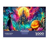 1000 Piezas Noche de Halloween Terrible Puzzle Juego EduGatoivo Bruja Rompecabezas Desafío Juguetes para Adultos Y Niños A Partir De 12 Años 38x26cm/1000pcs