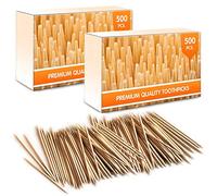 1000 Piezas Palillos de Bambú - Palillos de Madera con Doble Punta - Para Higiene Personal, Brochetas de Aperitivo, Cóctel, o Artes y Manualidades - por Mobi Lock