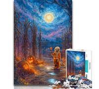 1000 Piezas para Adolescentes,Rompecabezas de Halloween bajo el Cielo Nocturno para Adultos,1000 Piezas difíciles,Juguetes,Juegos educativos,colección de Artistas antiestrés,Bellas Artes,26x38cm