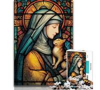 1000 Piezas para Adultos Retrato de María La Madre Rompecabezas para Adultos 1000 Piezas, Juguetes Juegos educativos Alivio del estrés Interacción Entre Padres e Hijos 26x38cm