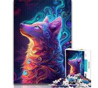 1000 Piezas para Adultos, Rompecabezas psicodélicos de Zorro, 1000 Piezas para Adultos, Juguetes educativos, Juegos antiestrés, decoración de Pared, 26x38cm