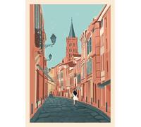 1000 Piezas - para Juguetes Educativos para Adultos Y Familias - Toulouses Vintage Travel Art Posters - Alzheimer Rompecabezas Games - Decoración De Paredes - Pk172Zw