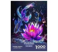 1000 Piezas Peces Koi Rompecabezas Juego De Habilidad Decoración del Hogar Buena Suerte Koi Puzzle De Decoración Desafíos Divertidos para Adultos Y Niños 52x38cm/1000pcs