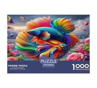 1000 Piezas Peces Koi Rompecabezas Juguetes Desafiantes Decoración Familiar Buena Suerte Koi Rompecabezas Imposible Regalo Creativo para Adultos 38x26cm/1000pcs