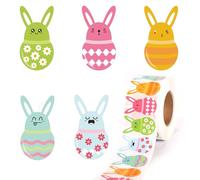 1000 Piezas Pegatina de Conejo de Pascua, 5 Estilos Autoadhesivas Pegatinas de Pascua Pegatinas de Felices Pascuas Lindo Pegatinas Decorativas para Álbumes de Recortes Fiesta de Pascua