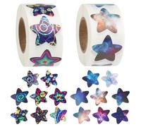 1000 Piezas Pegatinas Estrellas, Pegatinas Infantiles Brillantes, 2.5cm Stickers Infantiles, Pegatinas de Recompensa Autoadhesivas para Escuela, Hogar y Actividades de Artesanía