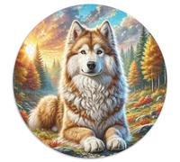 1000 Piezas Perro Eskimo Americano Puzzle Juguetes Desafiantes Decoración del Hogar Animal Lindo Rompecabezas Imposible Juguete EduGatoivo para Adultos Y Niños 1000pcs (67.5x67.5cm)