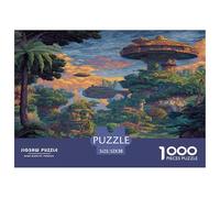 1000 Piezas Pixel Eden Rompecabezas Juguetes Desafiantes Decoración del Hogar Sky City of The Forest Isles Puzzle Familiar Regalo Creativo para Adultos Y Niños 52x38cm/1000pcs