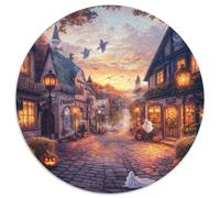 1000 Piezas Pueblo de Halloween Puzle Juego De Habilidad Decoración Familiar Juguetes Desafiantes Spooky temporada Puzzle Regalo Creativo Para Adultos Y Niños A Partir De 14 Años 1000pcs (67.5x67.5cm)