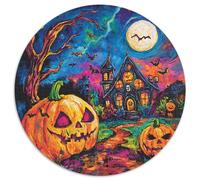 1000 Piezas Pueblo de Halloween Puzzle Juguetes Desafiantes Decoración del Hogar Spooky Temporada Rompecabezas Familiar Desafíos Divertidos para Adultos Y Niños 1000pcs (67.5x67.5cm)