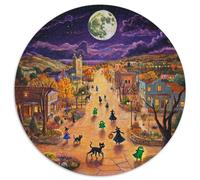 1000 Piezas Pueblo de Halloween Puzzle Juguetes Desafiantes Decoración Familiar Spooky Temporada Rompecabezas Imposible Desafíos Divertidos para Adultos Y Niños 1000pcs (67.5x67.5cm)
