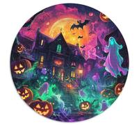 1000 Piezas Pueblo de Halloween Rompecabezas Juego De Habilidad Decoración del Hogar Spooky Temporada Puzzle De Decoración Desafíos Divertidos para Adultos Y Niños 1000pcs (67.5x67.5cm)