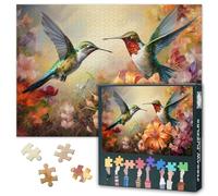 1000 piezas puzle para adultos, diseño de flores y colibríes, rompecabezas artísticos, colores vivos, idea de regalo, actividad familiar, entrenamiento de memoria, rompecabezas de papel sin polvo