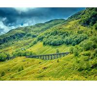 1000 Piezas Puzzle,Juegos de Rompecabezas para Juego Familiar - árboles de Hierba del Puente ferroviario 75x50cm