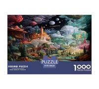 1000 Piezas Reino de la Ilusión Rompecabezas Entretenimiento Creativo Decoración del Hogar Ciudad Estelar Psicodélica Puzle Juguetes Desafiantes Juguete EduGatoivo para Adultos 38x26cm/1000pcs