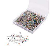 1000 Piezas Resistente Al Calor Alfileres De Costura Con Cabeza De Bola De Vidrio, 38 Mm Alfileres De Cabeza Redonda Colorida, Acero Inoxidable, para Tiendas De Ropa, Acolchado, Costura Y Manualidades
