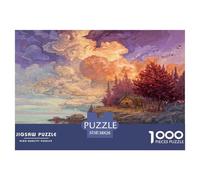 1000 Piezas Retiro de la Mar del Otoño Rompecabezas Juguetes Desafiantes Decoración del Hogar Molten Gold Clouds Puzzle Familiar Regalo Creativo para Adultos Y Niños 38x26cm/1000pcs