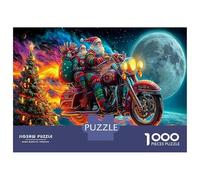 1000 Piezas Rider de cochereras Puzzle Pasatiempo Creativo Cool Papá Noel Juego De Rompecabezas Actividades Familiares para Niños Adultos 52x38cm/1000pcs