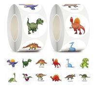 1000 Piezas Rollos Pegatinas Dinosaurios,Pegatinas Dinosaurios,Pegatinas Animales Pegatinas Stickers Rollos Pegatinas Redondas Recompensa Para Niños,Scrapbooking Decoración