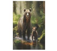 1000 piezas rompecabezas de animales de oso para adultos niños rompecabezas de madera juegos educativos, juego familiar divertido (78×53cm)