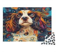 1000 Piezas Rompecabezas de Perro Artístico para Adultos Papel Alivio Emocional Puzzle de Mascotas Abstracto Juego Educativo Decoración de Pared 70x50cm/1000pcs