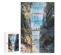 1000 piezas rompecabezas para adolescentes Bridge to The Future Cityscape Puzzles para adolescentes: juegos de relajación, regalos divertidos y humorísticos para reducir el estrés 1000 PCS