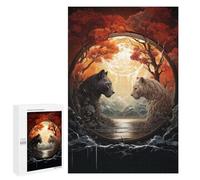 1000 piezas rompecabezas para adolescentes León y Tigre A Mythical Encounter Puzzles para adolescentes - Juegos divertidos para mejorar la memoria y reducir el estrés - Regalos 1000 PCS