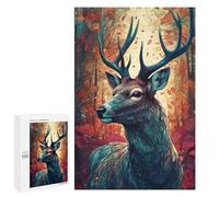 1000 piezas rompecabezas para adultos Autumnal Deer Retrait Puzzles como juguetes antiestrés, decoración del hogar, interacción entre padres e hijos, 1000 piezas
