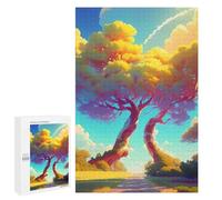 1000 piezas rompecabezas para adultos Colorido Fantasy Treescape Puzzles para adultos Juego Familiar Compilación de patrones interacción entre padres e hijos 1000 PCS