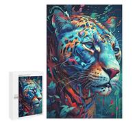 1000 piezas rompecabezas para adultos colorido retrato de leopardo -10 rompecabezas para adolescentes juego de mano corte preciso interacción entre padres e hijos 1000 piezas