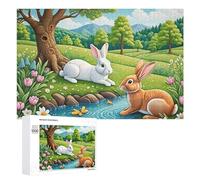 1000 piezas rompecabezas para adultos Easter Bunny Scene Puzzles para adultos Juego Familiar Compilación de patrones interacción entre padres e hijos 1000 PCS
