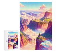 1000 piezas rompecabezas para adultos Fantasía Cliffside Village Puzzles para adultos Juegos de Relajación Decoración del Hogar Desafío Educativo 1000 PCS